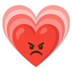 faccina accigliata + cuore che cresce