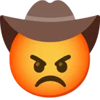 faccina accigliata + faccina con cappello da cowboy