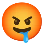 faccina accigliata + faccina che sbava