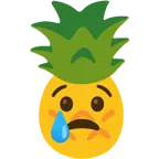 faccina che piange + ananas