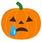 faccina che piange + zucca di Halloween