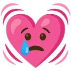 faccina che piange + cuore che batte