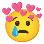 faccina che piange + cuore con freccia