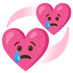 faccina che piange + cuori che girano