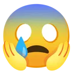 faccina che piange + faccina terrorizzata