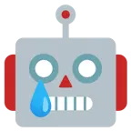faccina che piange + faccina di robot