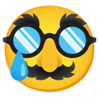 faccina che piange + faccina travestita