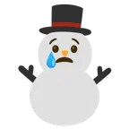 faccina che piange + pupazzo di neve senza neve