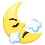 faccina che sbuffa + faccina ultimo quarto di luna
