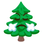 faccina che sbuffa + albero sempreverde