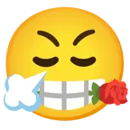 faccina che sbuffa + rosa