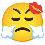 faccina che sbuffa + impronta della bocca