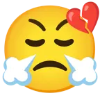 faccina che sbuffa + cuore infranto