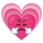 faccina che sbuffa + cuore che cresce