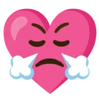 faccina che sbuffa + cuore con fiocco
