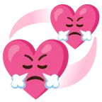 faccina che sbuffa + cuori che girano