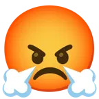 faccina che sbuffa + faccina accigliata