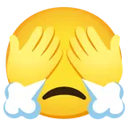 faccina che sbuffa + non vedo