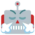 faccina che sbuffa + faccina di robot