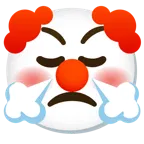 faccina che sbuffa + faccina pagliaccio