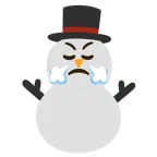 faccina che sbuffa + pupazzo di neve senza neve