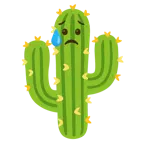 faccina delusa ma sollevata + cactus