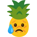 faccina delusa ma sollevata + ananas