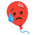 faccina delusa ma sollevata + palloncino