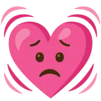 faccina delusa ma sollevata + cuore che batte