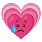 faccina delusa ma sollevata + cuore che cresce