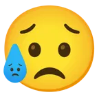sad but relieved face + sad but relieved face