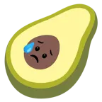faccina delusa ma sollevata + avocado