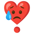 faccina delusa ma sollevata + punto esclamativo a cuore