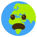 faccina imbronciata con bocca aperta + Europa e Africa