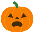 faccina imbronciata con bocca aperta + zucca di Halloween