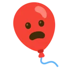 faccina imbronciata con bocca aperta + palloncino