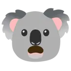 faccina imbronciata con bocca aperta + koala