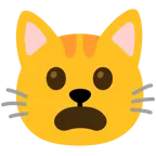 faccina imbronciata con bocca aperta + muso di gatto