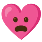 faccina imbronciata con bocca aperta + cuore con fiocco