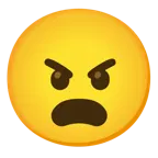 faccina imbronciata con bocca aperta + faccina arrabbiata