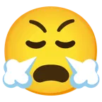 faccina imbronciata con bocca aperta + faccina che sbuffa