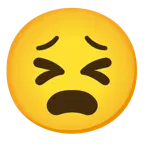 faccina imbronciata con bocca aperta + faccina stanca