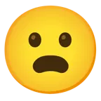 faccina imbronciata con bocca aperta + faccina con bocca aperta