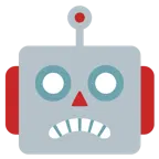 faccina imbronciata con bocca aperta + faccina di robot