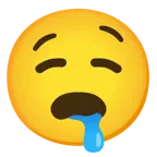 faccina imbronciata con bocca aperta + faccina che sbava