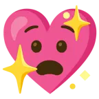 faccina angosciata + cuore che luccica