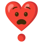 faccina angosciata + punto esclamativo a cuore