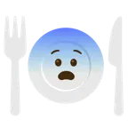 faccina impaurita + piatto e posate