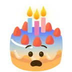 faccina impaurita + torta di compleanno