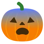 faccina impaurita + zucca di Halloween